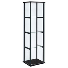  Cyclamen - 4-Shelf Clear Glass Curio Display Cabinet - Black