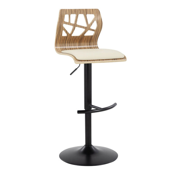 Folia - Adjustable Barstool (Set of 2) - Beige And Light Brown