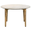 Aldis - Round Marble Top Coffee Table - White And Natural