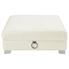 Chaviano - Square Upholstered Ottoman - Pearl White