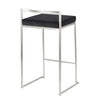 Fuji - Stackable Counter Stool With Cushion - Black Metal