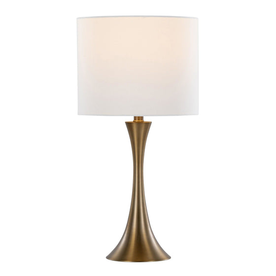 Lenuxe - 24" Metal Table Lamp (Set of 2) - White And Bronze