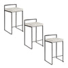 Fuji - Stackable Counter Stool With Cushion - Black Metal