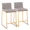 Mason Mara - 26" Fixed-Height Counter Stool (Set of 2) - Gold Legs