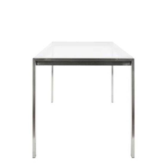 Fuji - Dining Table - Stainless Steel With Clear Glass Top