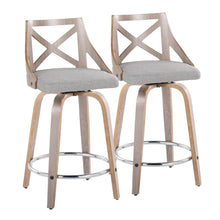  Charlotte - 24" Fixed-height Counter Stool (Set of 2) - Light Gray