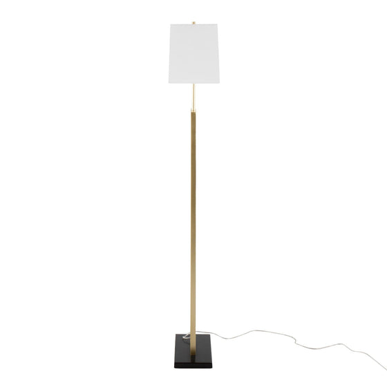 Daniella - Salon 70" Floor Lamp - Black Metal With Natural Ratan Shade