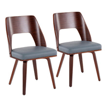  Triad - Chair - Walnut Bamboo And Gray Faux Leather (Set of 2)