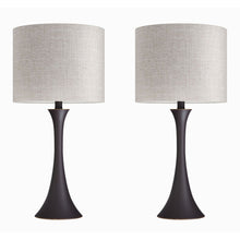  Lenuxe - 24" Metal Table Lamp (Set of 2) - Black And Natural