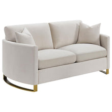  Corliss - Upholstered Arched Arm Loveseat - Beige