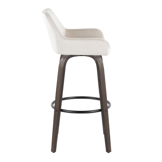 Daniella - 30" Fixed-height Barstool (Set of 2) - Dark Brown And White