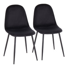  Pebble - Chair - Black Steel And Velvet (Set of 2)