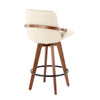 Corazza - Counter Stool - Walnut Wood And Light Gray Fabric