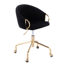  Claire - Task Chair - Gold Metal And Black Velvet