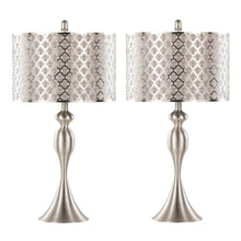  Ashland - 27" Metal Table Lamp (Set of 2) - Pearl Silver And Brushed Nickel