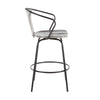 Waco - Counter Stool - Black Metal And Gray Wood.