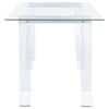 Amaturo - Glass Top Acrylic Writing Desk - Clear