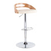 Cassis - Adjustable Barstool With Swivel - Chrome Metal, Zebra Wood Footrest (Set of 3)