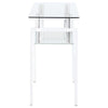 Dyer - Rectangular Glass Top Entryway Sofa Console Table - White