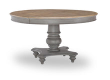  Kingston - Complete Round Pedestal Table - Sandalwood Brown / Tweed Gray