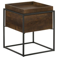  Ondrej - Square Accent Side Table Removable Tray - Dark Brown