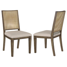  Matisse - Woven Rattan Back Dining Side Chair Brown (Set of 2) - Light Brown