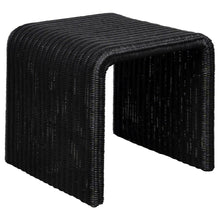  Cahya - Woven Rattan Square End Table - Black