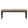 Bridget - Fabric Upholstered Dining Bench - Stone And Charcoal