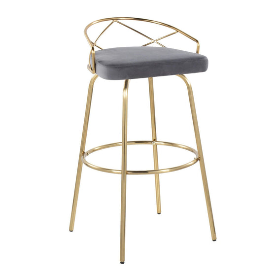 Charlotte - Glam 30" Fixed-Height Barstool (Set of 2)