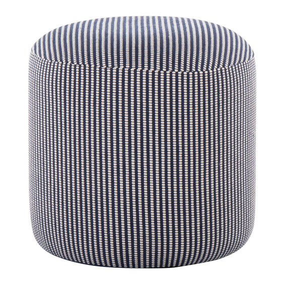 Round - Pouf - White And Blue