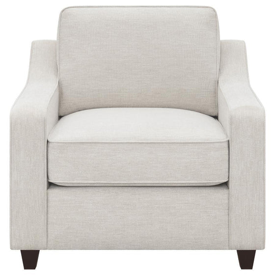 Christine - Upholstered Sloped Arm Accent Chair - Beige