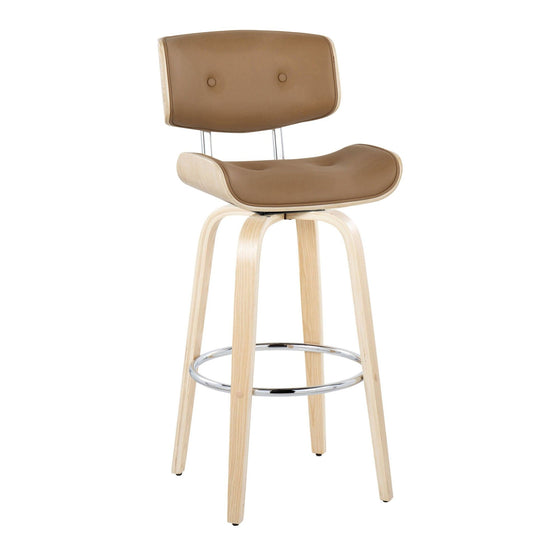 Lombardi - 30" Fixed-Height Barstool (Set of 2) - Natural Base