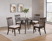  Everton - 5 Piece Round Dining Table Set - Dark Walnut