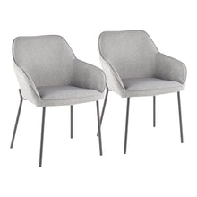  Daniella - Dining Chair - Black Metal And Gray Fabric (Set of 2)