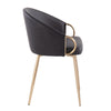 Claire - Chair - Gold Metal And Black Faux Leather