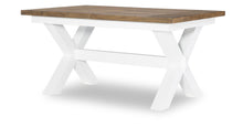  Hidden Canyon - Complete Trestle Dining Table - Dark Oak / Natural White