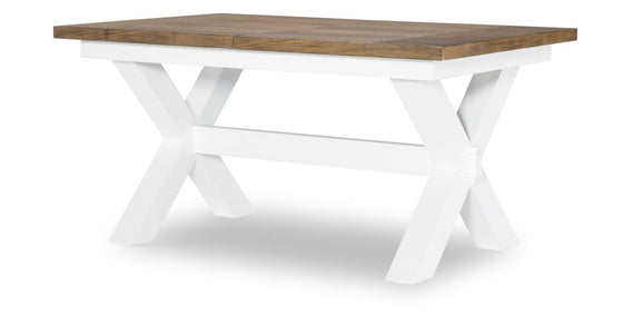 Hidden Canyon - Complete Trestle Dining Table - Dark Oak / Natural White