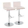 Mason - Adjustable Barstool (Set of 2) - Chrome Base