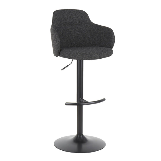 Boyne - Adjustable Barstool (Set of 2) - Dark Gray Noise And Black