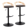 Grotto - Adjustable Barstool (Set of 2) - Natural Backrest