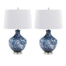  Lotus - 27" Glass Table Lamp (Set of 2) - Blue