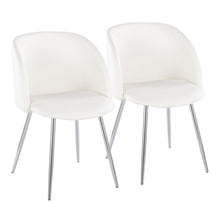  Fran - Chair - Chrome Metal And White Faux Leather (Set of 2)