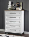 Dutton - Five Drawer Chest - Natural White