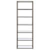 Kate - 5-Shelf Glass Bookshelf - Black Nickel