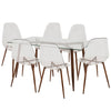 Clara - Dining Set - Walnut And Clear (Set of 7)