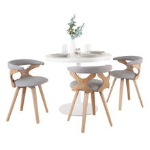  Dakota - Gardenia Dining Set - White Steel With White Wood Tabletop And Whitewashed Wood With Gray Fabric (Set of 4)