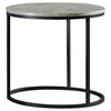 Lainey - Round Faux Marble Side End Table - Gray