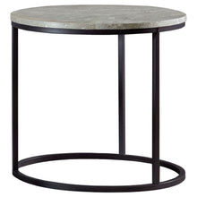  Lainey - Round Faux Marble Side End Table - Gray