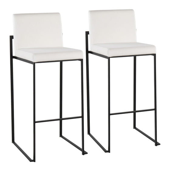 Fuji - High Back Barstool - Black Steel Legs