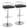 Charlotte - Glam Adjustable Barstool (Set of 2) - Silver Base